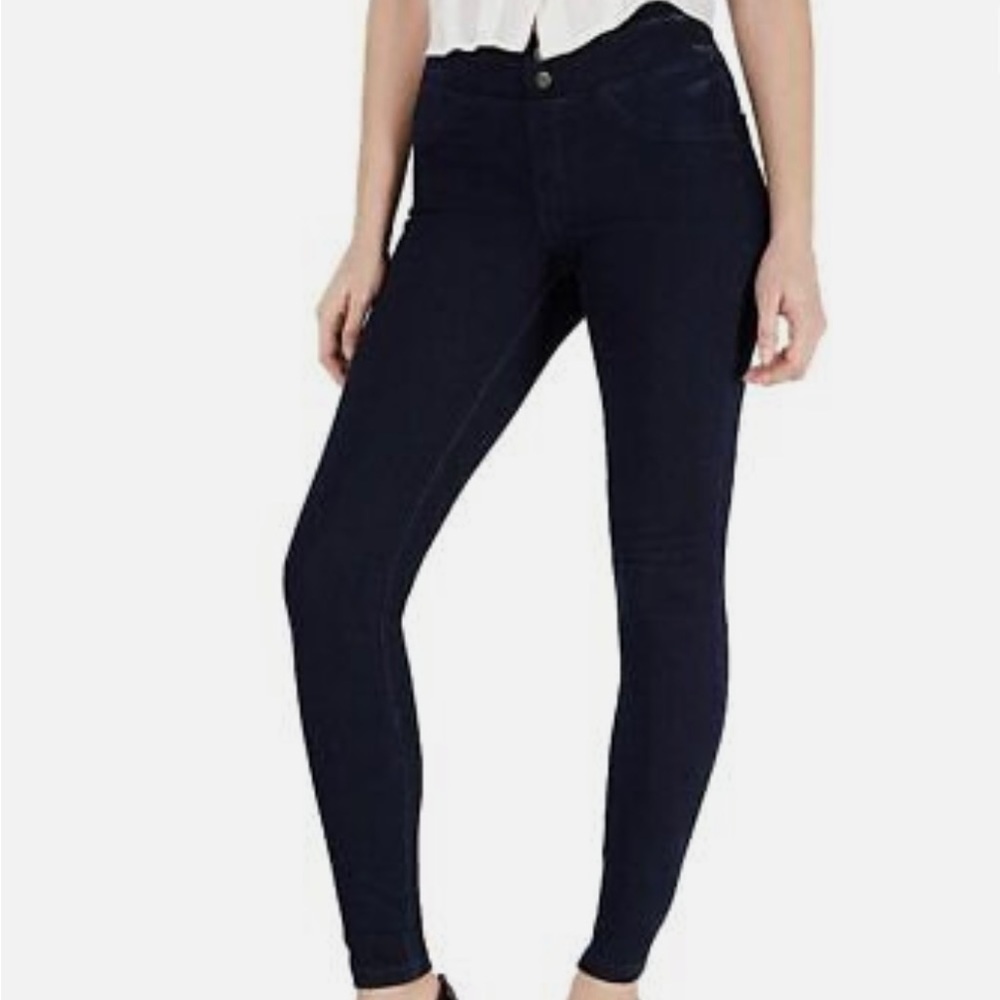 NWT Hue Women's Original Smooth Denim Leggings, black Digo XS